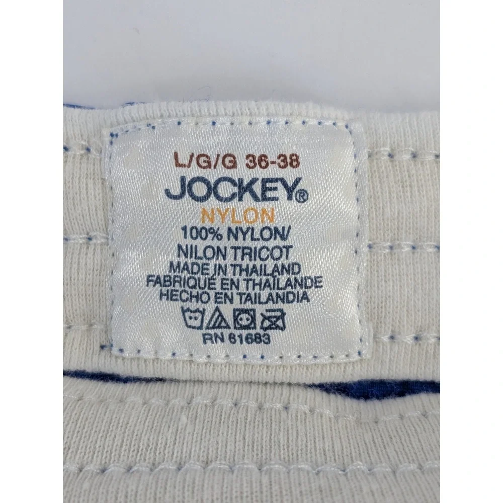NWOT😍Vntg 70s Blue Nylon Tricot Jockey Briefs Underwear Men L36-38 YFront Sheer